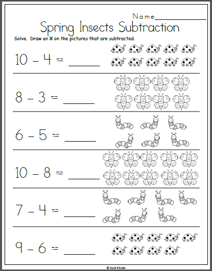 Spring Subtraction Worksheet For Kindergarten Made By Teachers 