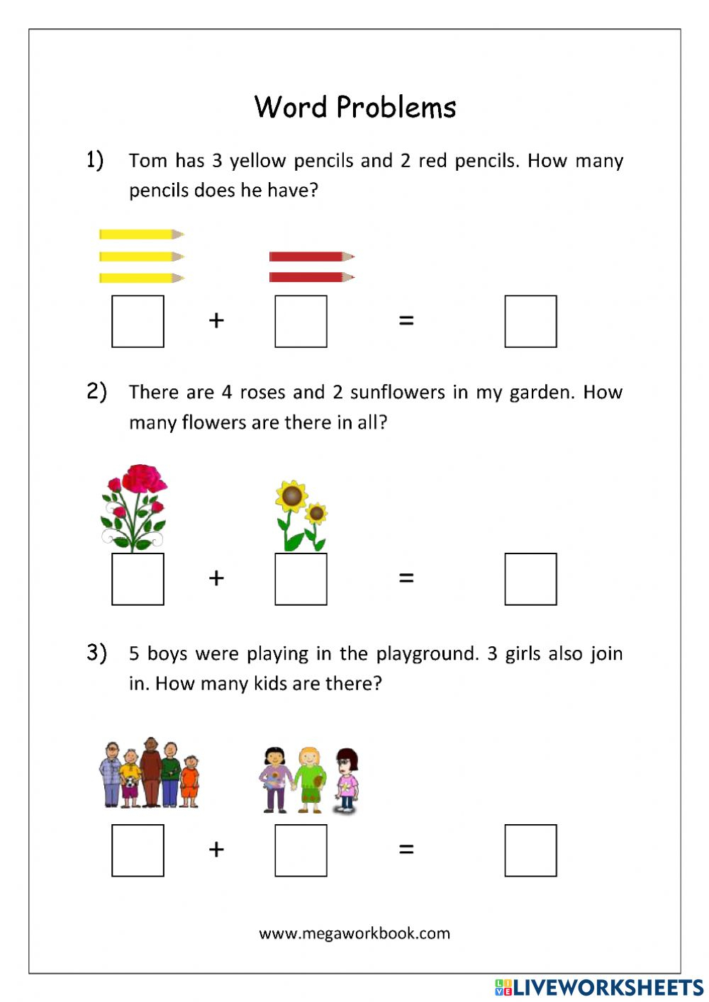 Story Sums Grade 1 Worksheet