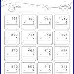 Subtract 1 Digit Numbers From 3 Digit Numbers With Regrouping Vertical