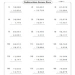 Subtract 5 Digit With Zero Grade 6 Worksheet