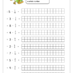 Subtract Fractions From Whole Numbers Arithmetic Paper Practice Maths