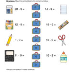 Subtract Nine Matching Worksheet Have Fun Teaching