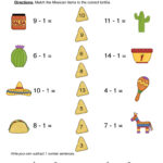 Subtract One Matching Worksheet Have Fun Teaching