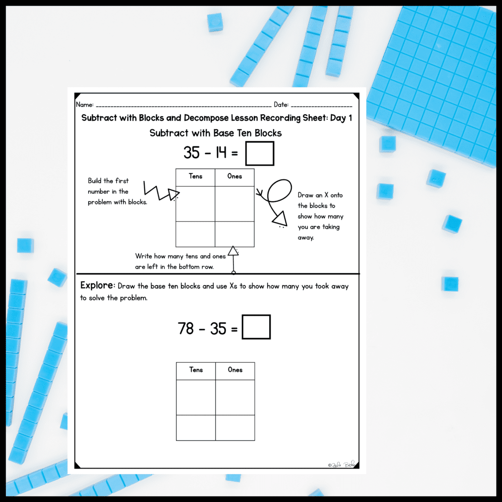 Subtract To 100 With Base Ten Blocks Common Core Kingdom