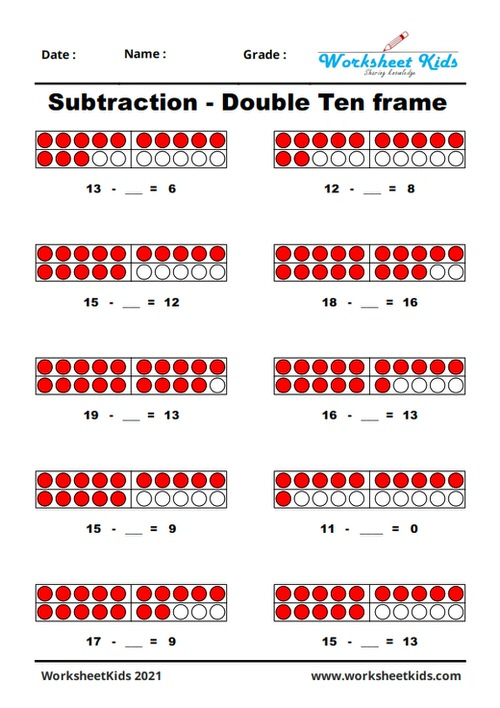 Subtract Within 20 Worksheets K5 Learning Subtracting Numbers Up To 