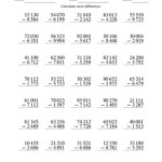 Subtracting 4 Digit Numbers With All Regrouping With Space Separated