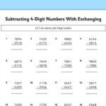 Subtracting 4 Digit Numbers With Exchanging teacher Made