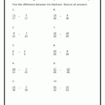 Subtracting Fractions With The Same Denominator