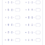 Subtracting Fractions Worksheets