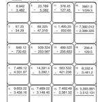 Subtracting Thousands Thousandths Worksheet 2