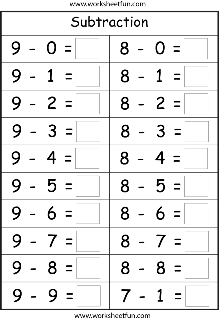 Subtraction 4 Worksheets EJERCICIOS DE MATEMATICAS Matem ticas 