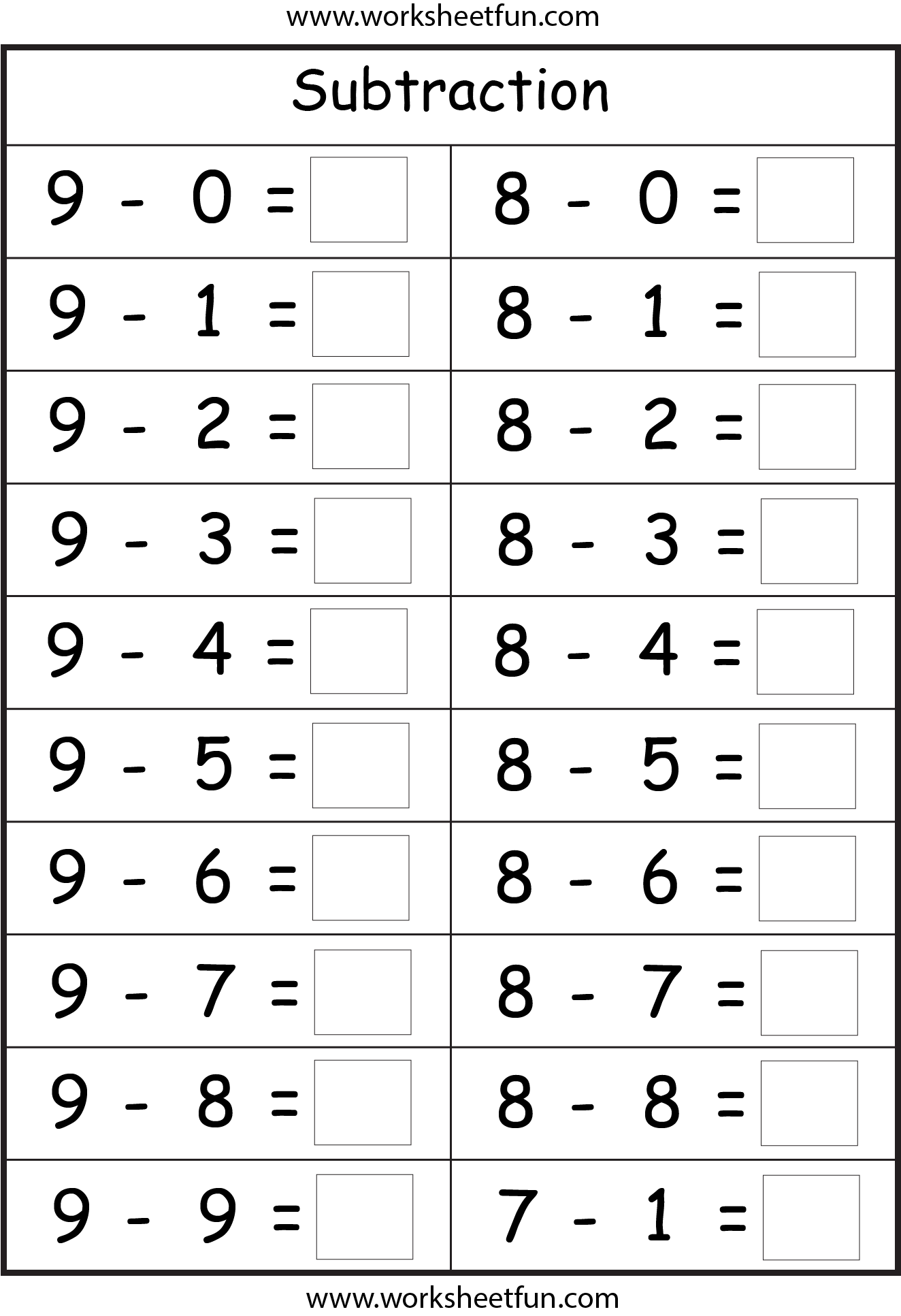 Subtraction 4 Worksheets EJERCICIOS DE MATEMATICAS Matem ticas 