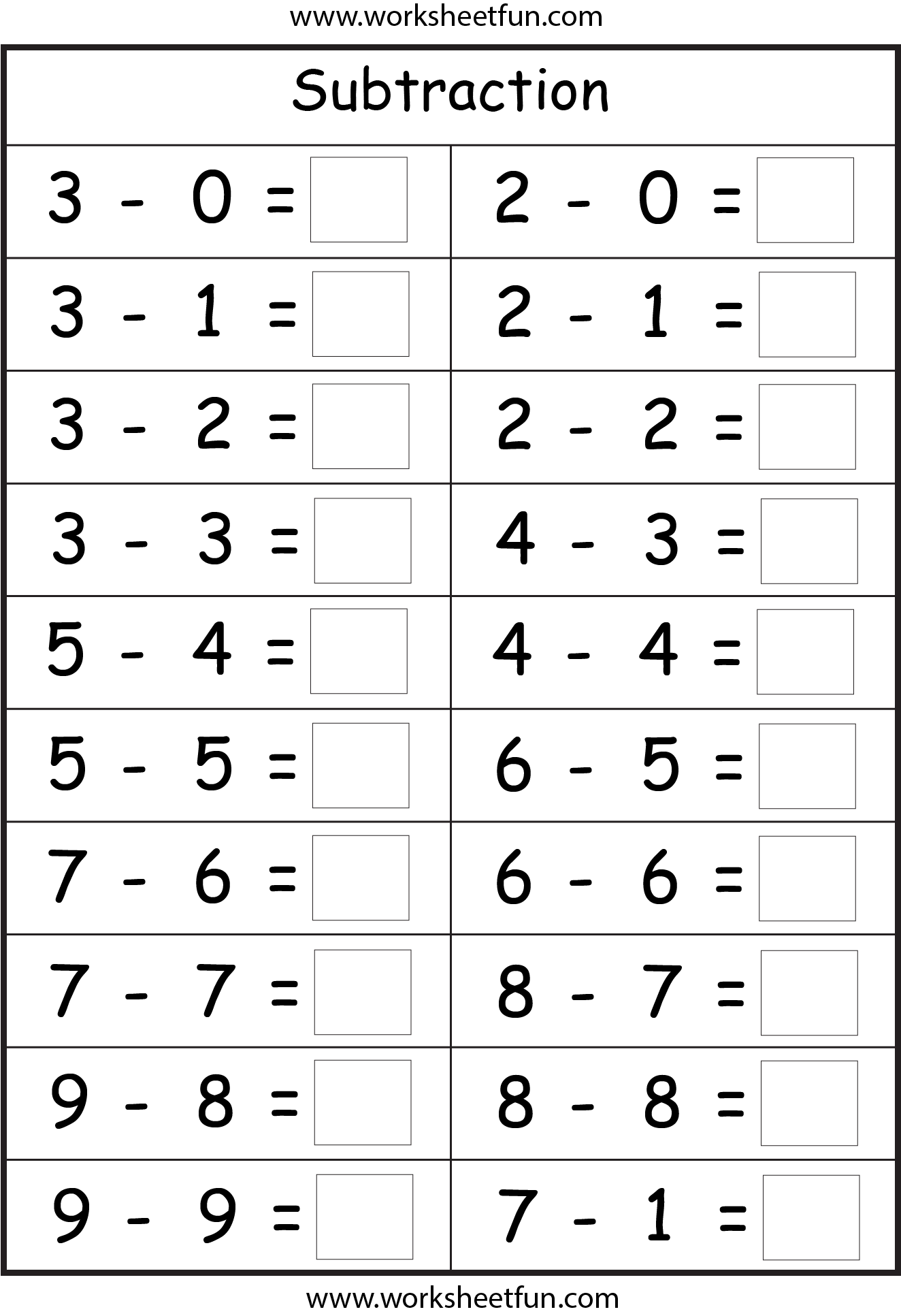 Subtraction 4 Worksheets FREE Printable Worksheets Worksheetfun