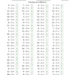 Subtraction Facts To 18 Horizontal A