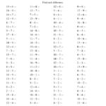 Subtraction Facts To 18 Horizontal A Subtraction Worksheet