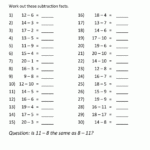 Subtraction Facts To 20 Worksheets Lusomentepalavras