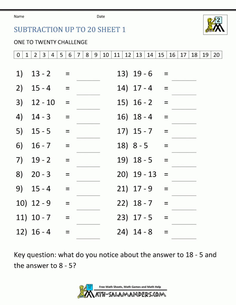 Subtraction For Kids 2nd Grade