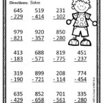 Subtraction Multi Digit Numbers Within 1000 Color Your Answers