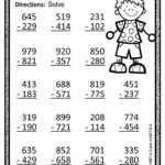 Subtraction Multi Digit Numbers Within 1000 Color Your Answers Math