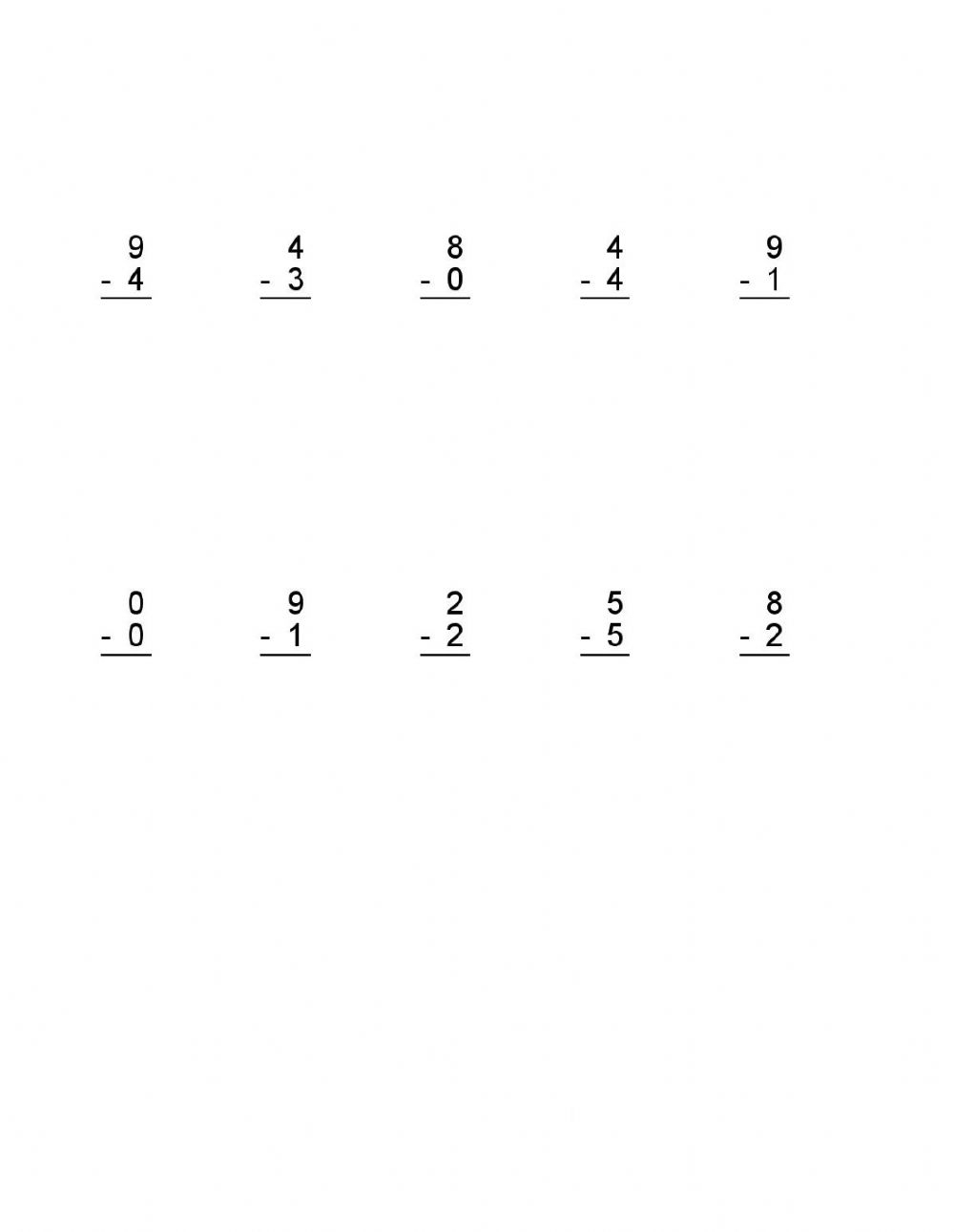 Subtraction Online Pdf Worksheet For UKg