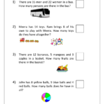Subtraction Sums For Class 1 Worksheets