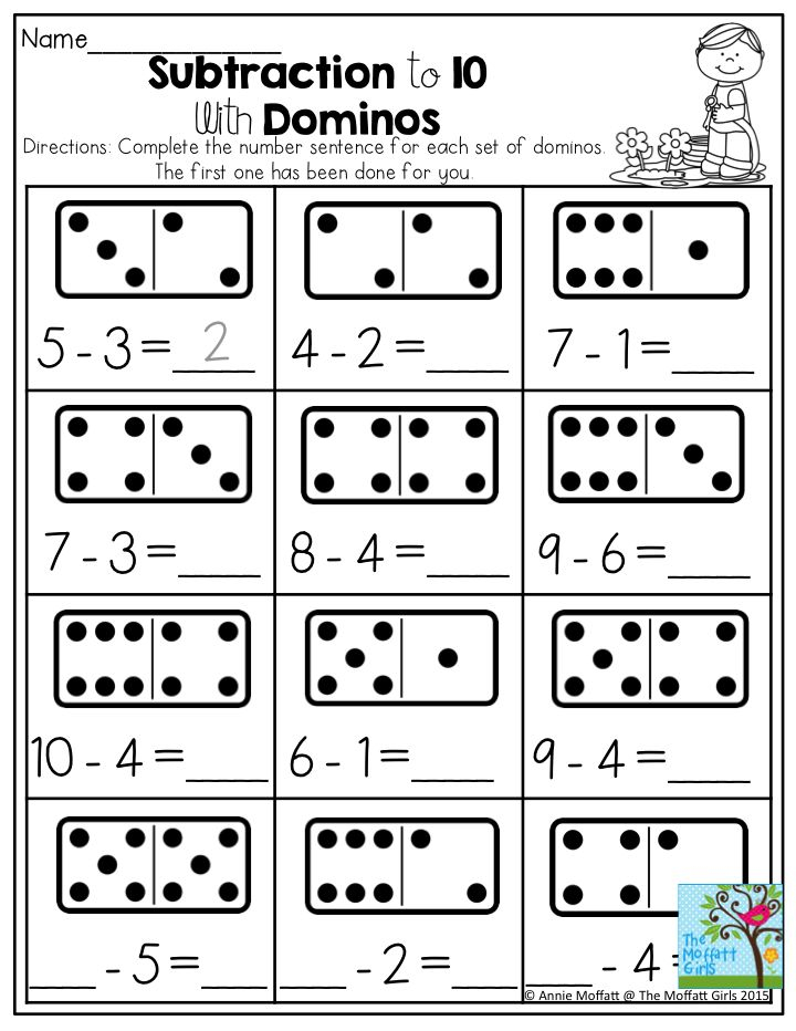 Subtraction To 10 With Dominos Dominos Provide A Tangible Way To 