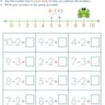 Subtraction Using A Number Line Worksheet