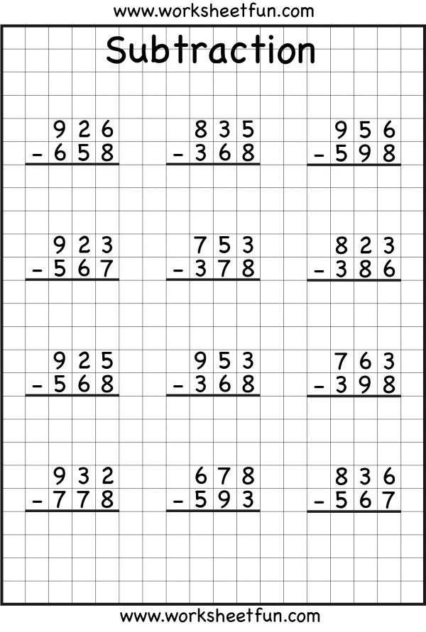 Subtraction With Regrouping Practice Worksheets 99Worksheets