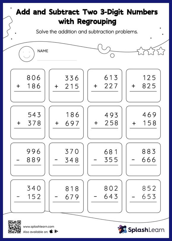 Subtraction With Regrouping Worksheets For Kids Online SplashLearn