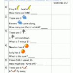 Subtraction Word Problems Kindergarten Kindergarten