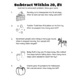 Subtraction Word Problems Subtract Within 20