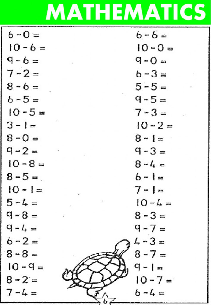 Subtraction Worksheet For Kindergarten Subtraction With Regrouping 