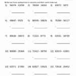 Subtraction Worksheets For Grade 5