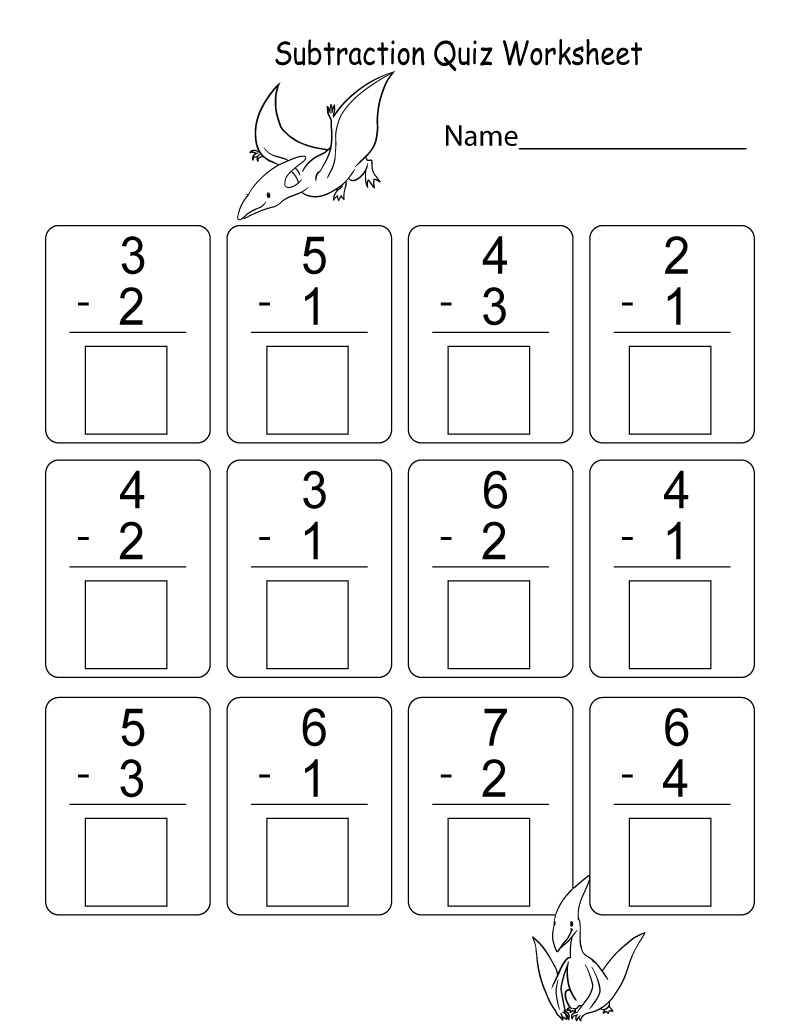 Subtraction Worksheets For Kindergarten Learning Printable