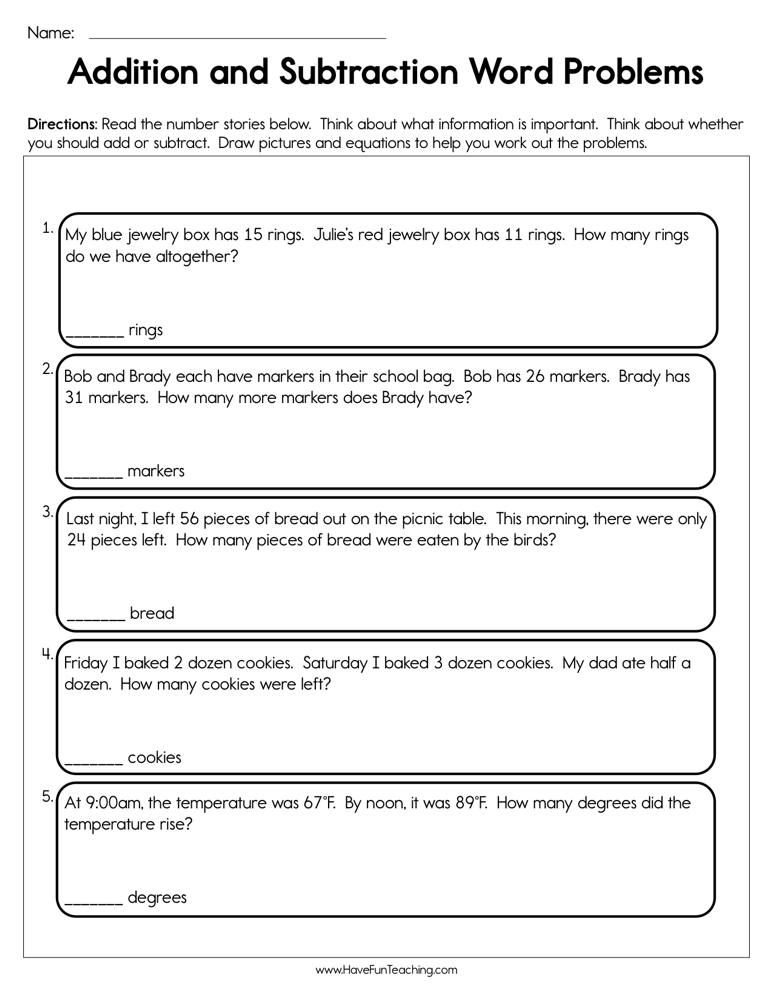 Summer Review No Prep Kindergarten Word Problem Worksheets Word Math 