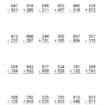 Third Grade Math Worksheets Grade 3 Addition And Subtraction EduForKid