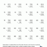 Three Digit Subtraction With Regrouping Worksheets