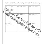 Three Digit Subtraction Worksheets From The Teacher s Guide