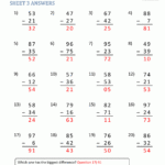 Two Digit Subtraction Without Regrouping