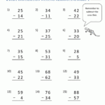 Two Digit Subtraction Without Regrouping