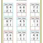 Two Digit Subtraction Without Regrouping Worksheets Free Printable