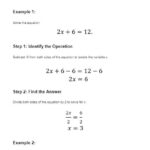 Two Step Equations Addition And Subtraction Worksheet with Answer Key