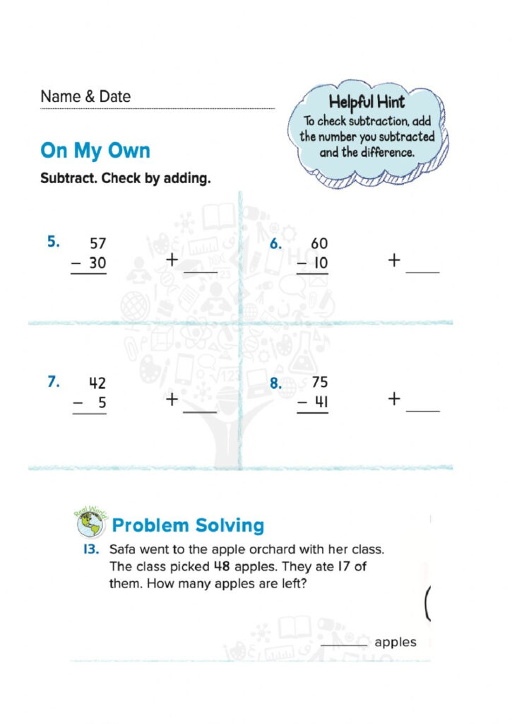 Use Addition To Check Subtraction Worksheet