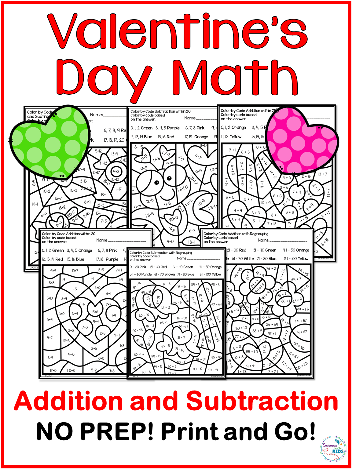 Valentine s Day Addition And Subtraction Math Activity This Is A No 