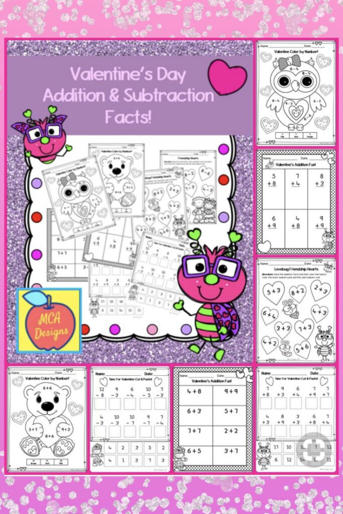 Valentine s Day Addition Subtraction Classroom Activities Math 