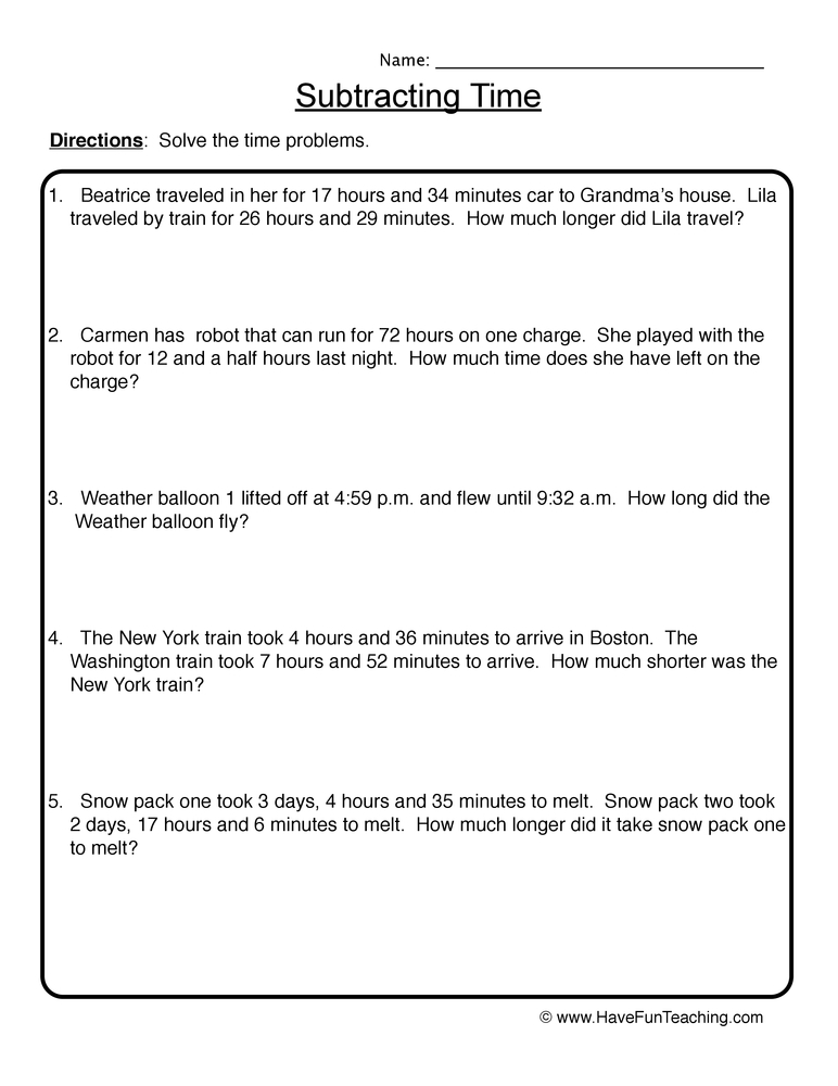 Word Problems Worksheets Have Fun Teaching