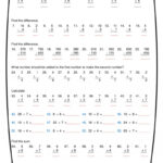 Worksheet Addition Subtraction Multiplication Division Math