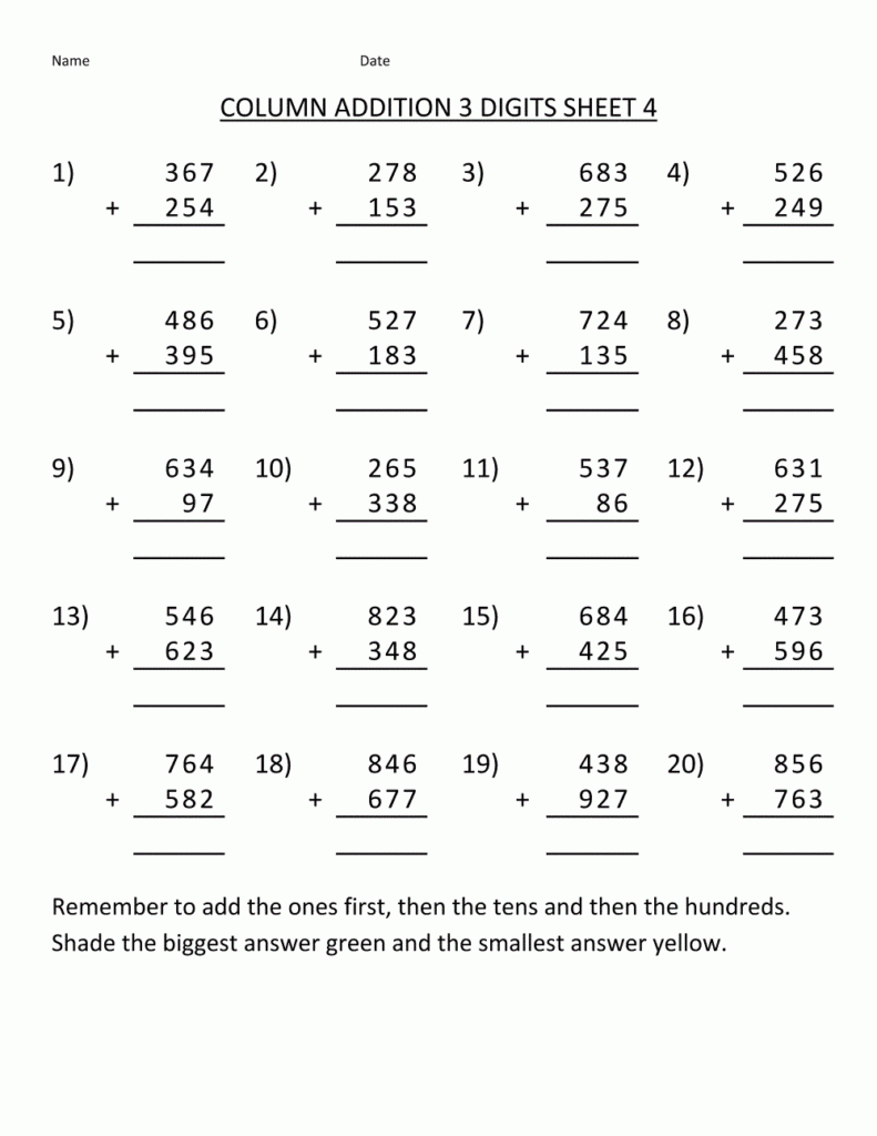 Worksheets For Grade 4 Free Printable Math Worksheets Printable Math