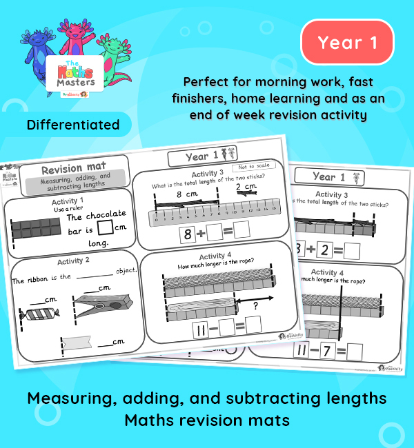 Year 1 Adding And Subtracting Lengths Revision Mat Year 1 Length And Height Resources