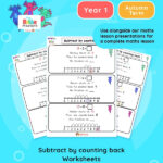 Year 1 Subtract By Counting Back Worksheets Year 1 Subtraction